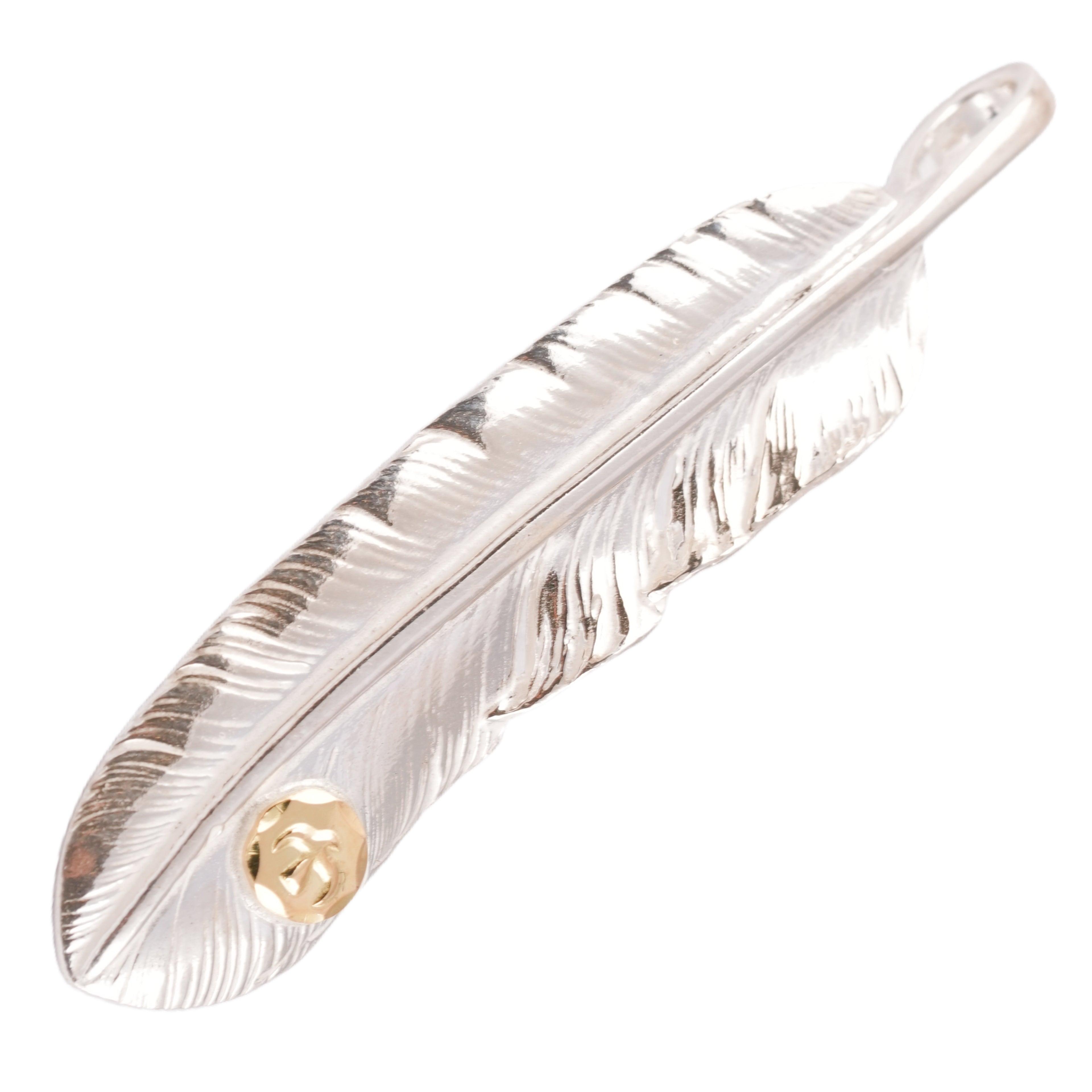 Gold Stamp Silver Feather (Left)(XL) #00187
