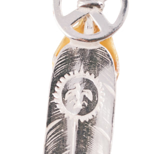 Gold Top Heart Wheel Silver Feather (L) #00192