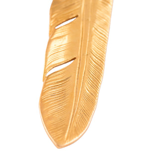 Gold Feather Pendant (Left)(L) #00123