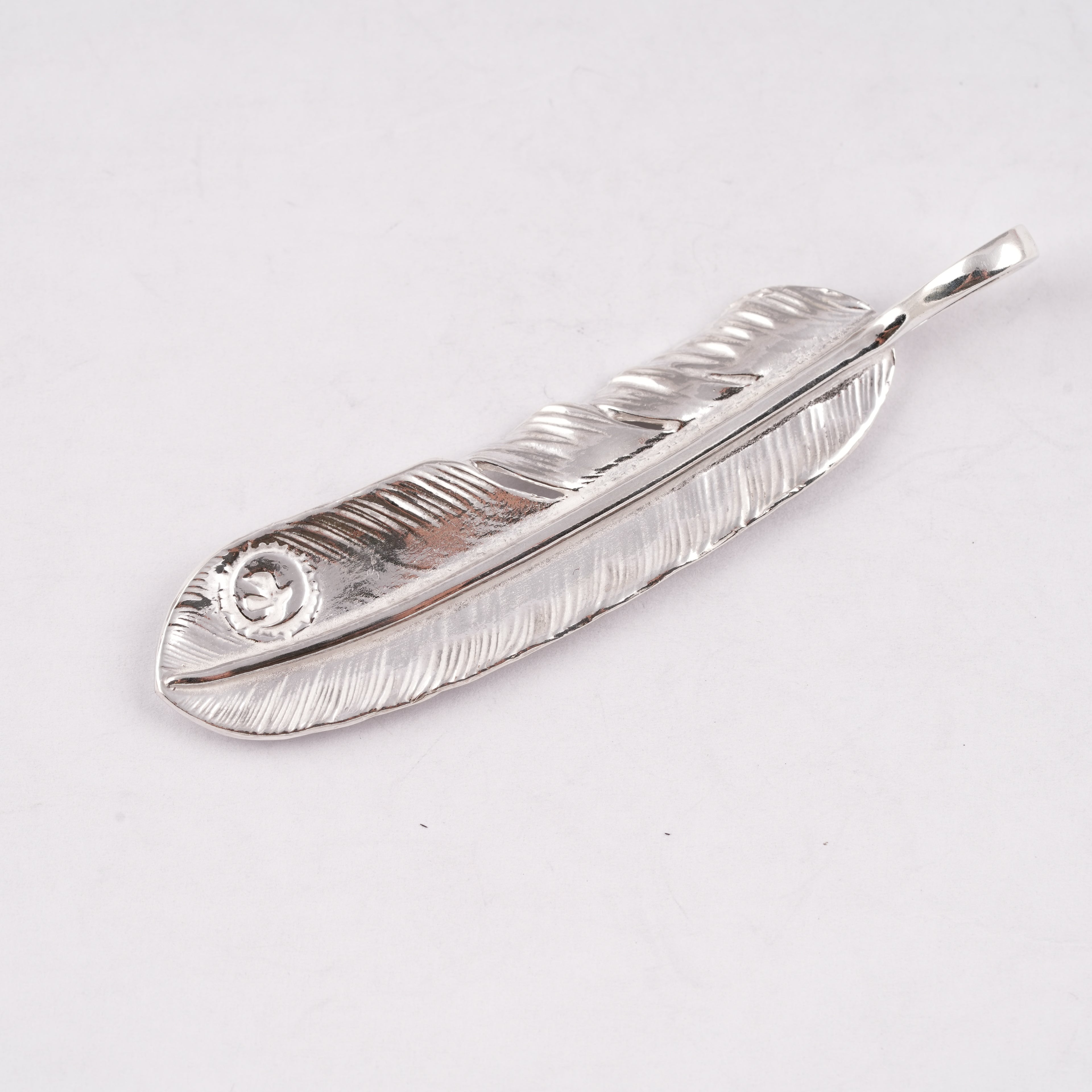 Gold Stamp Silver Feather (Left)(XL) #00189