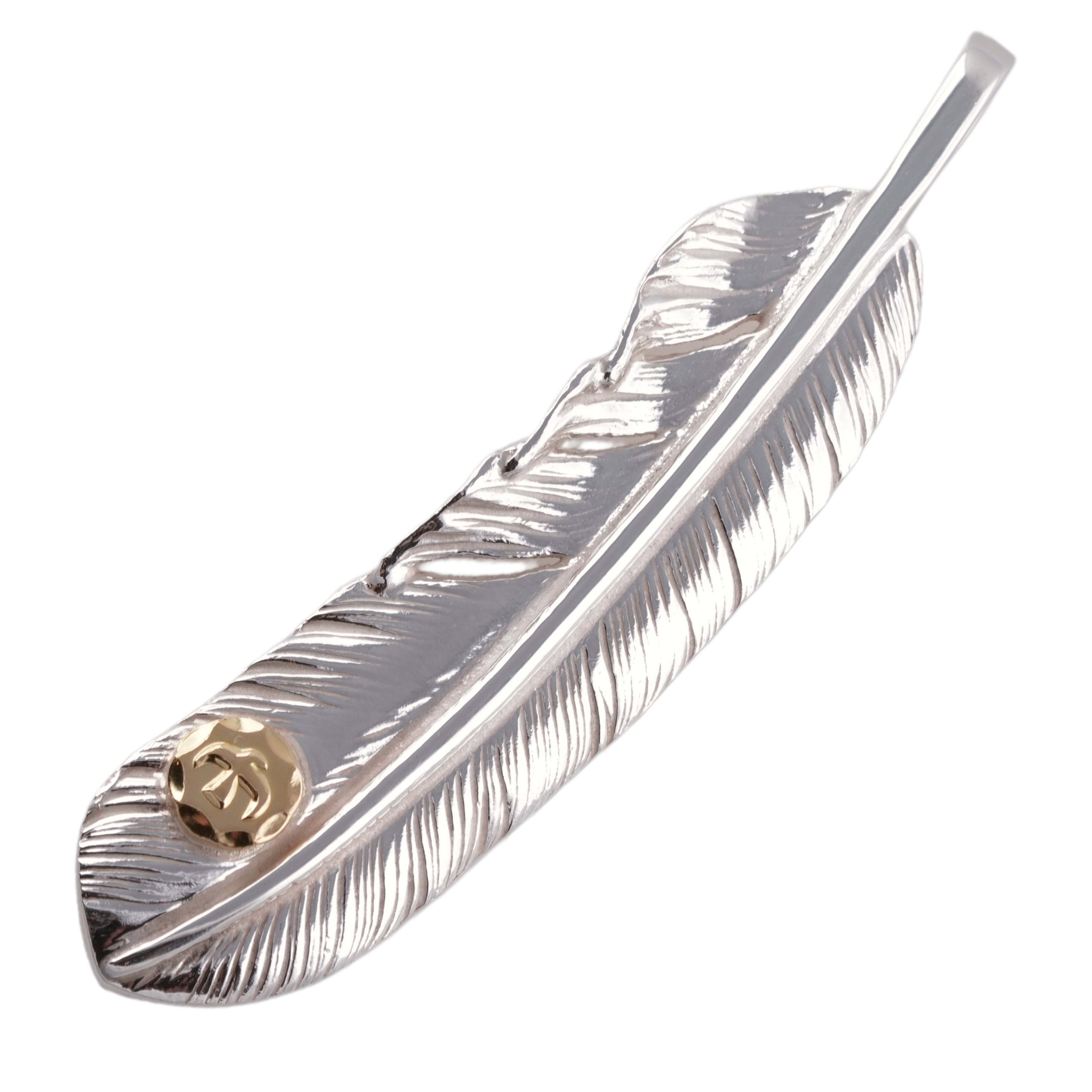 Gold Stamp Silver Feather (Right)(XL) #00554