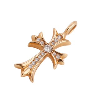 22k Pave Diamond Tiny Fat Cross Charm — Chrome Hearts · corner:00633/DSC08032.JPG