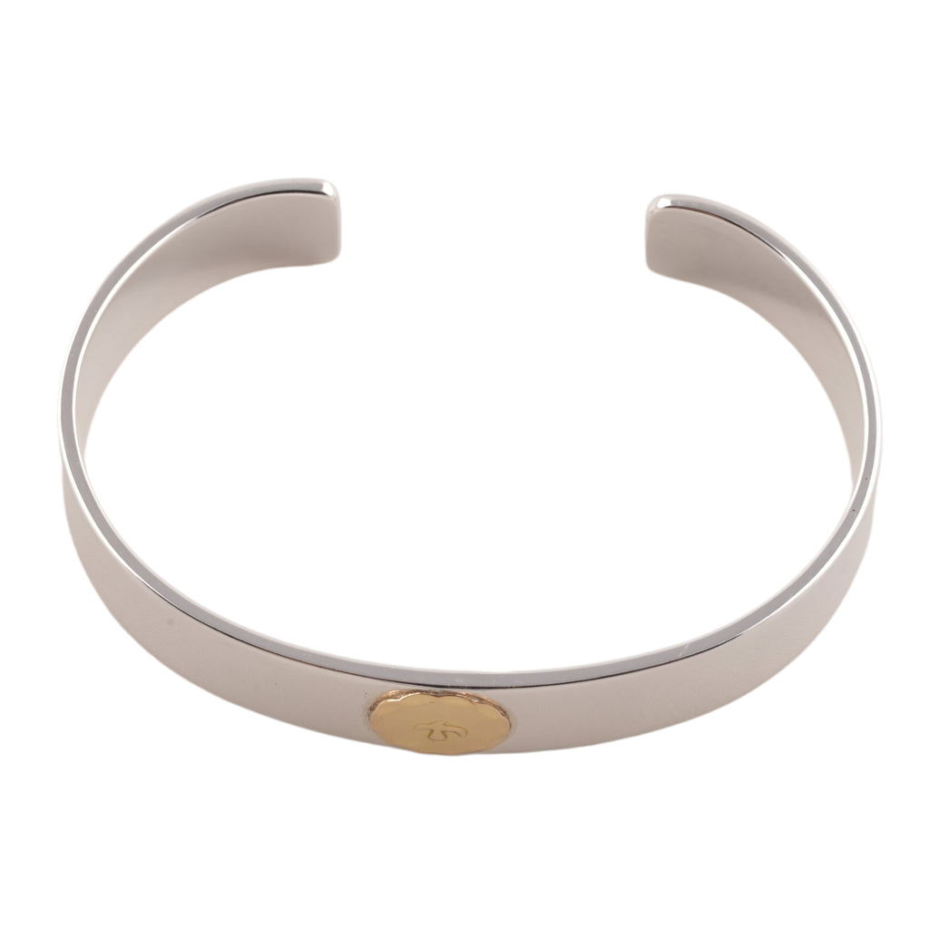 Gold Eagle Stamp Flat Silver Cuff (M) (7inch) #00231