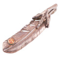 Claw Silver Feather w/ Gold Stamp Pendant (Right)(XL) — Goro's