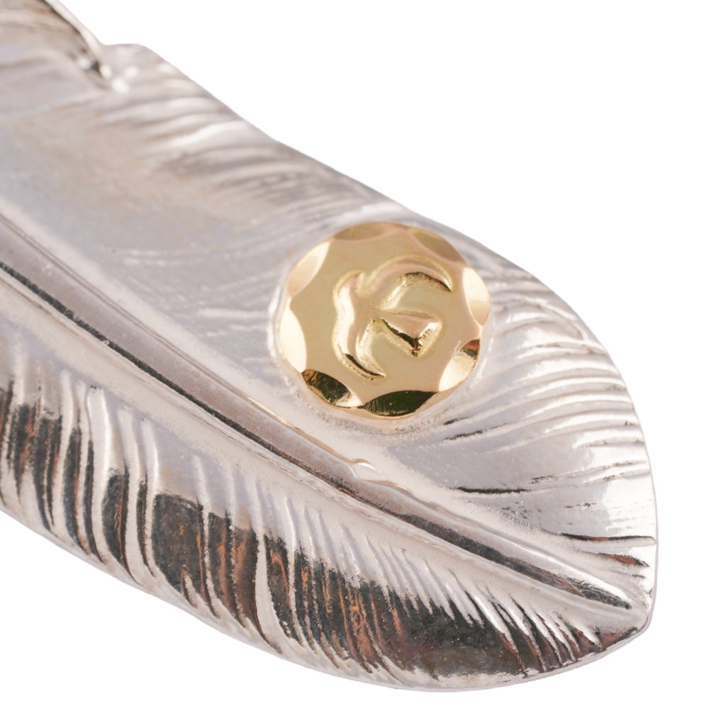 Gold Stamp Silver Feather (Left)(XL) #00186