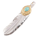 Gold Top & Rope-Bezel Turquoise Silver Feather (Right)(XL) — Goro's
