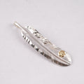 Gold Stamp Silver Feather (Left)(XL) — Goro's