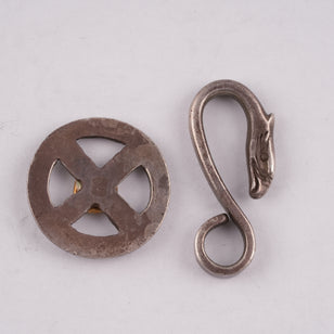 Eagle Silver Hook & Gold Eagle Stamp Silver Wheel Necklace