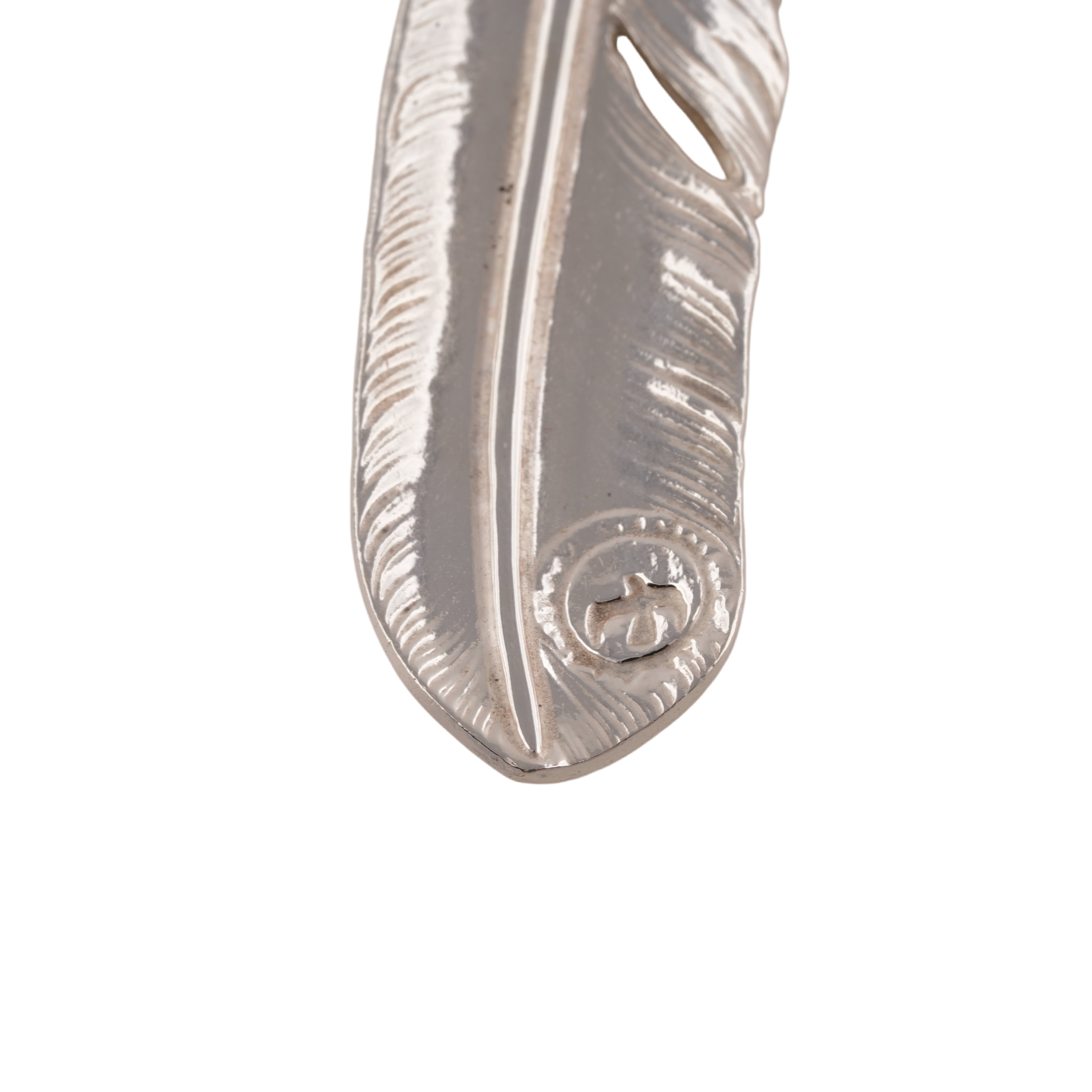 Gold Stamp Silver Feather (Right)(XL) #00306