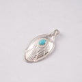 Rope-Bezel Turquoise Eagle Silver Spoon Pendant — Goro's