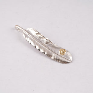 Gold Stamp Silver Feather (Left)(XL) #00187