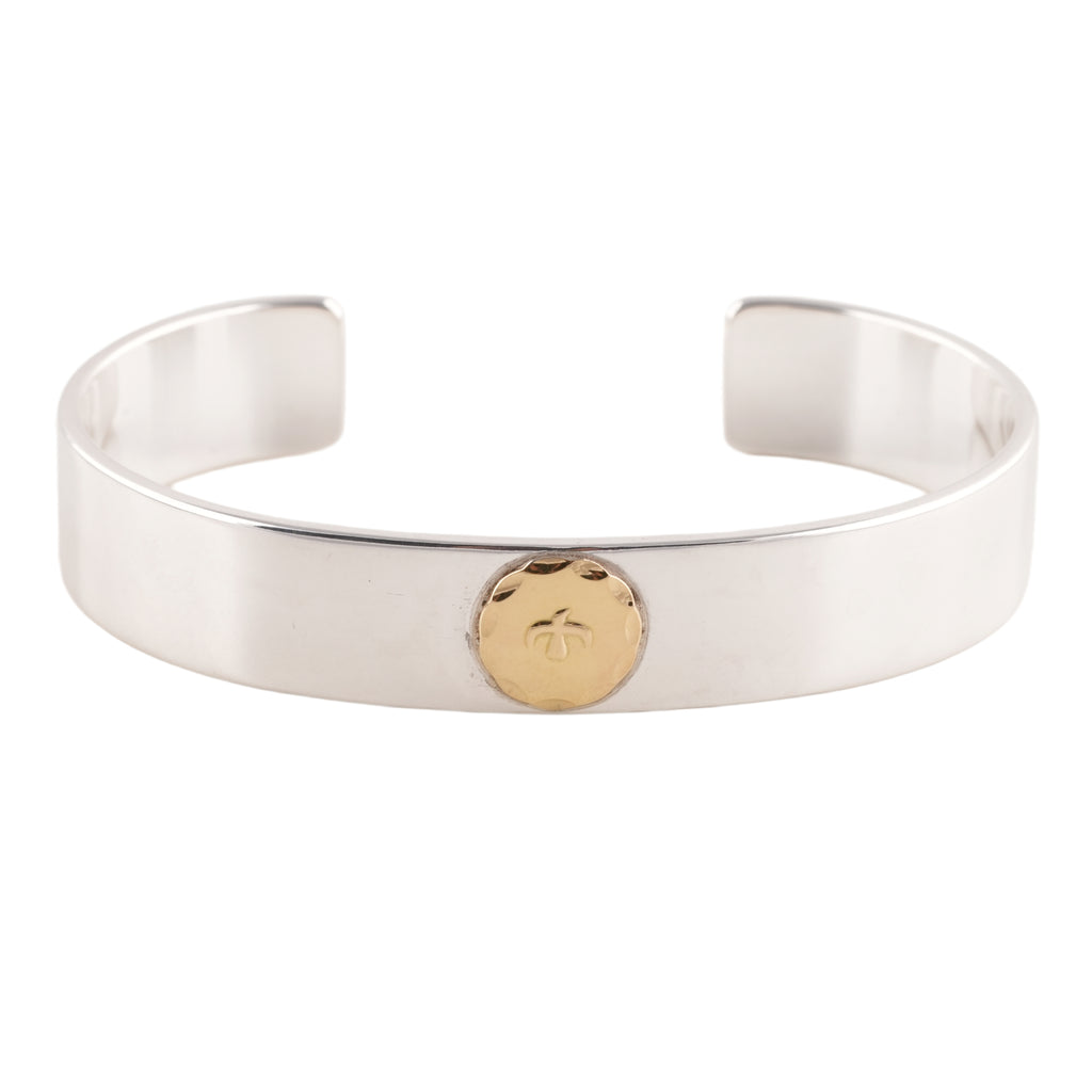 Gold Eagle Stamp Flat Silver Cuff (M) (7inch) #00307