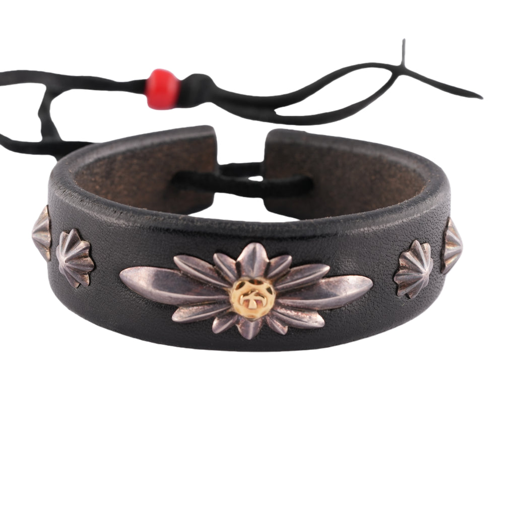 Gold Stamp GC24 5-Concho Leather Bracelet (8inch) #00164
