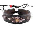 Gold Stamp GC24 5-Concho Leather Bracelet (8inch) — Goro's
