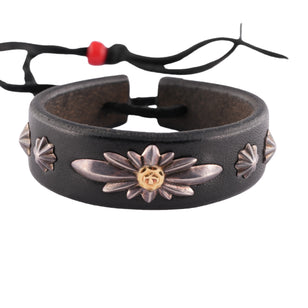 Gold Stamp GC24 5-Concho Leather Bracelet (8inch) #00164