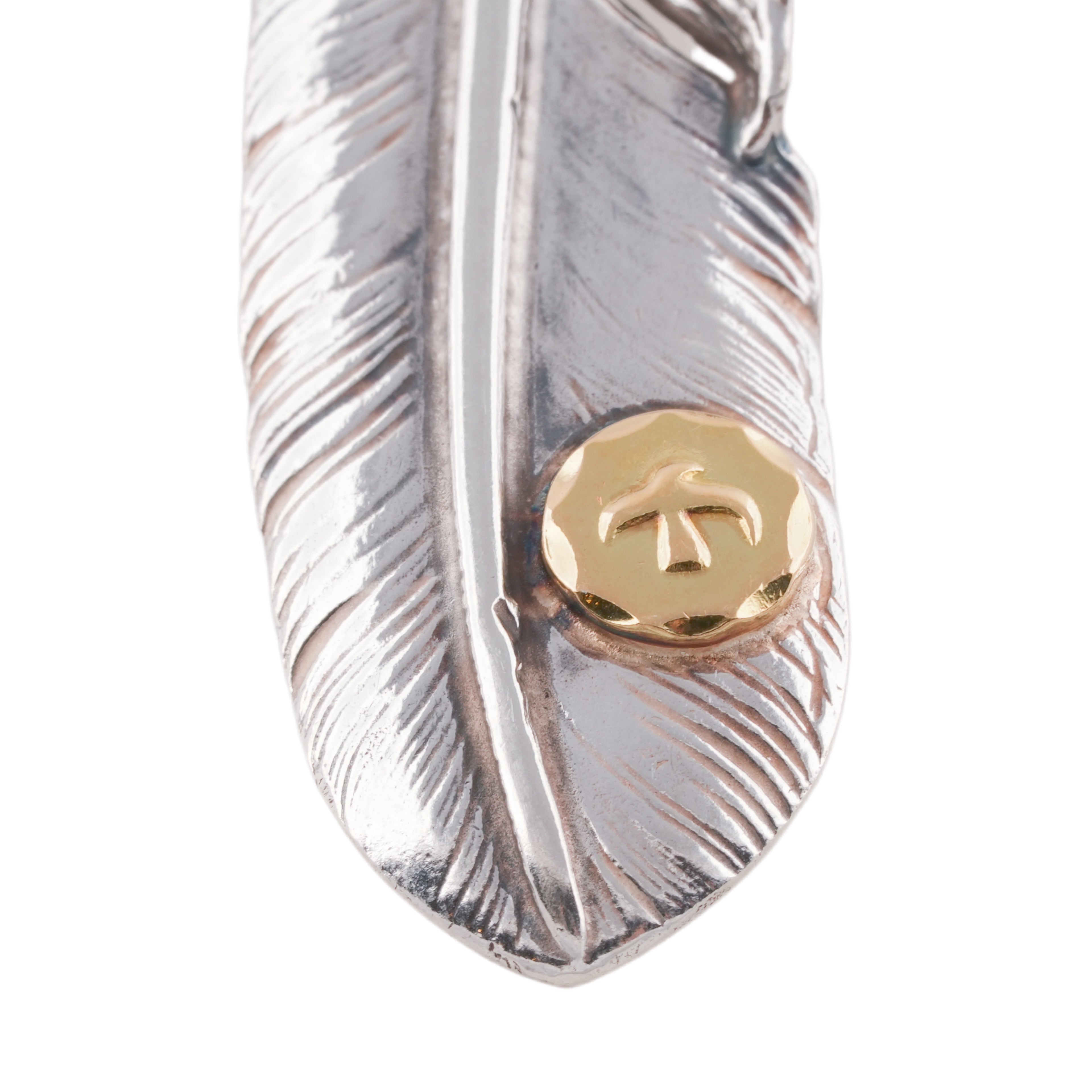 Gold Stamp Silver Feather (Left)(XL) #00557