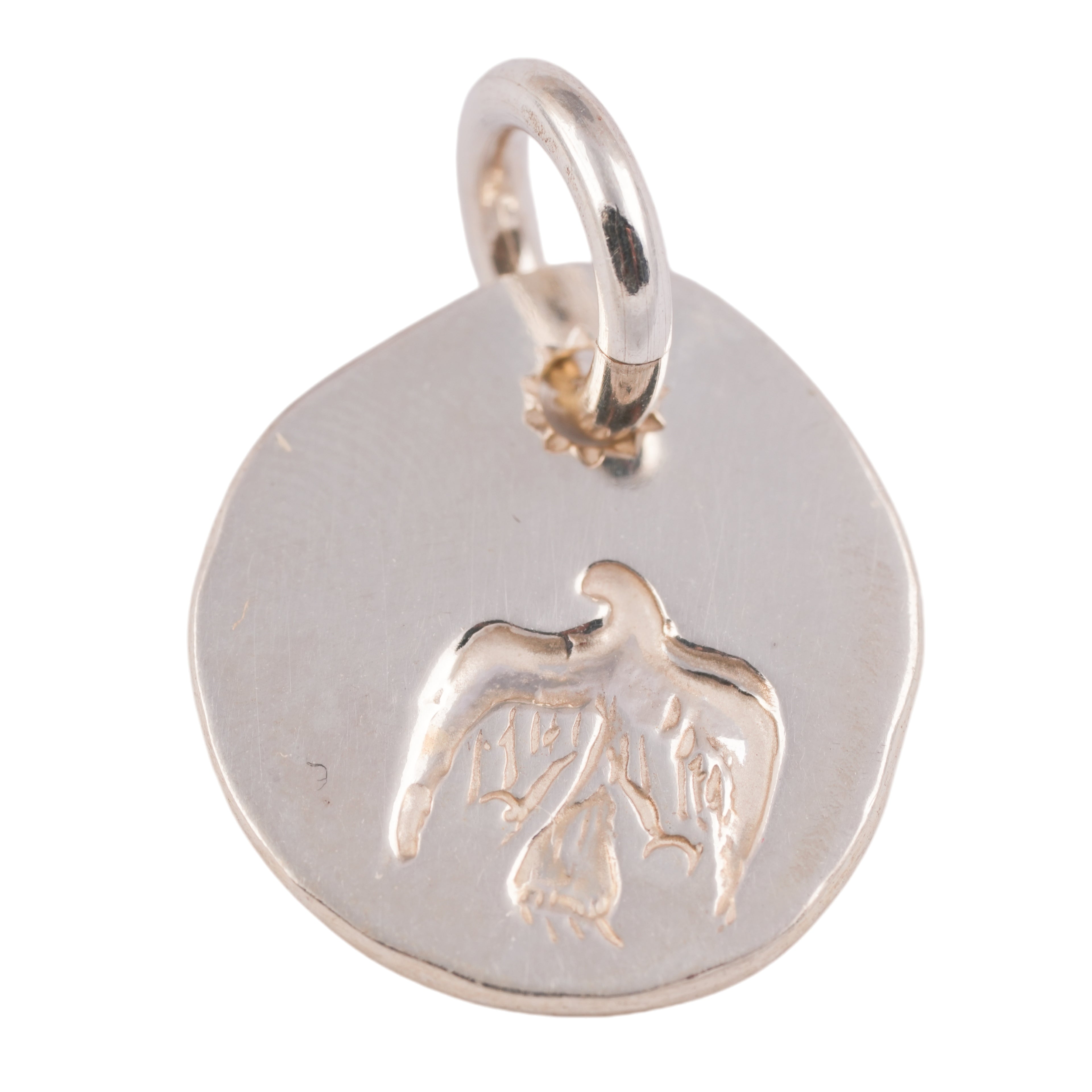 Eagle-in-Sun Silver Medallion Pendant (L) #00133