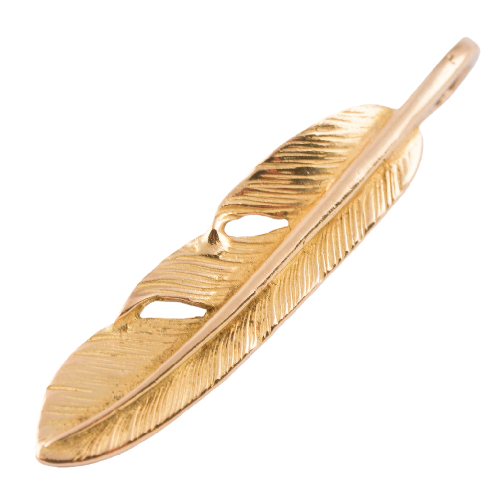 Gold Feather Pendant (Right)(S)