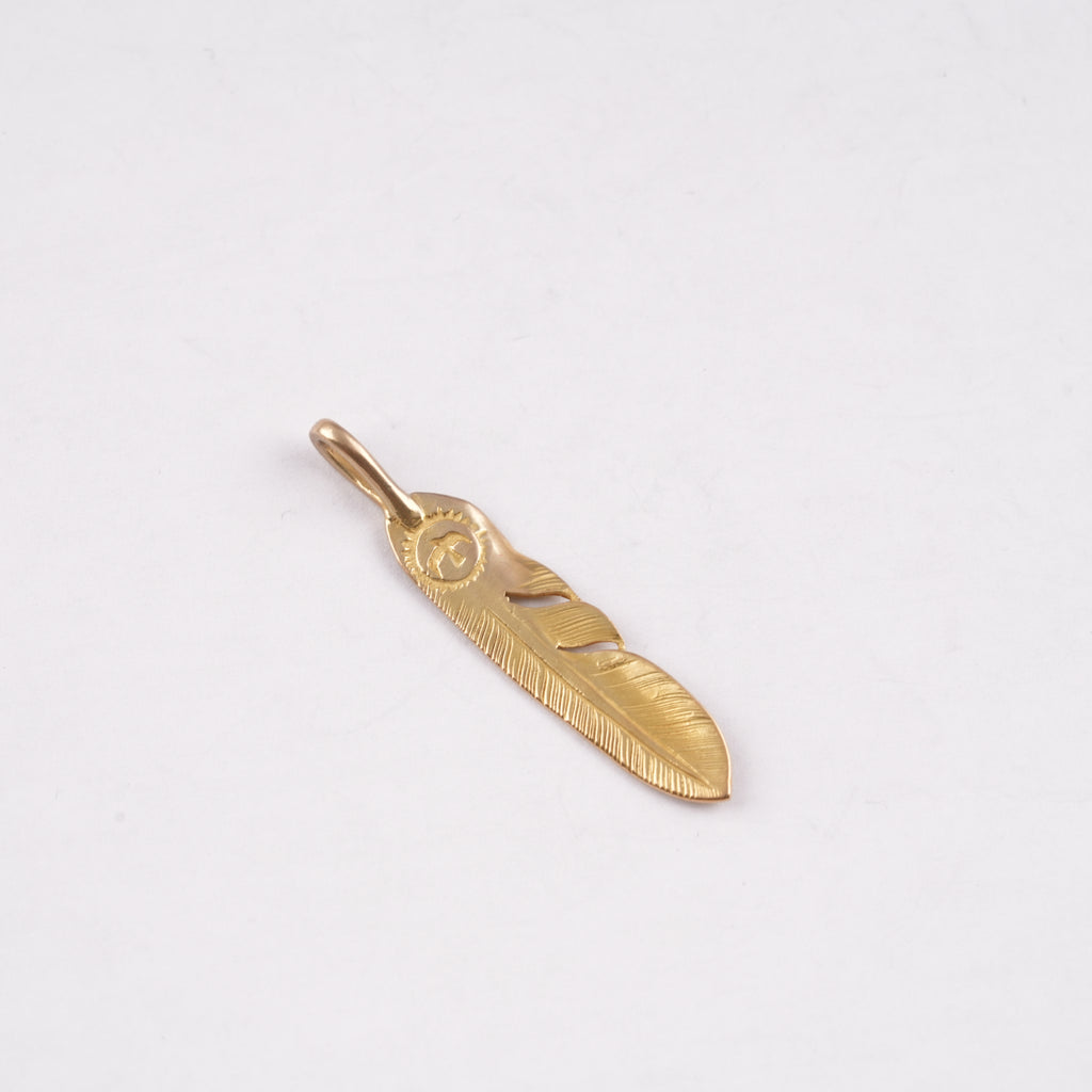 Gold Feather Pendant (Right)(L) #00102