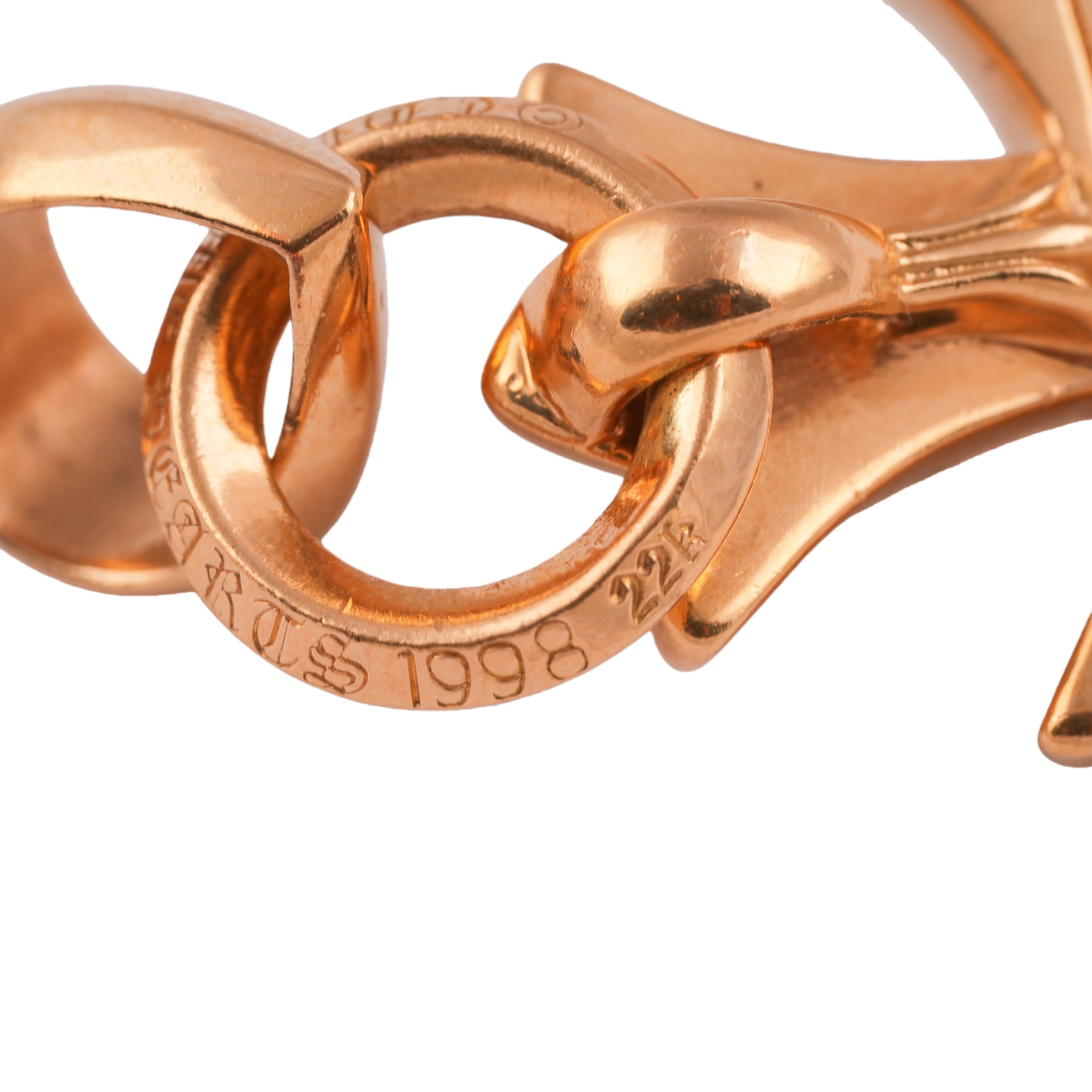 22K CH Cross Gold Pendant w/ Bale