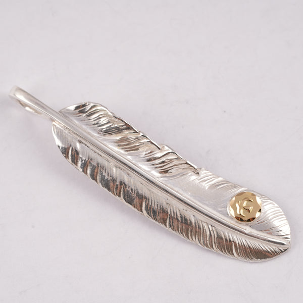 Gold Stamp Silver Feather (Left)(XL) #00191