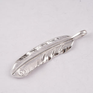 Gold Stamp Silver Feather (Right)(XL) #00188