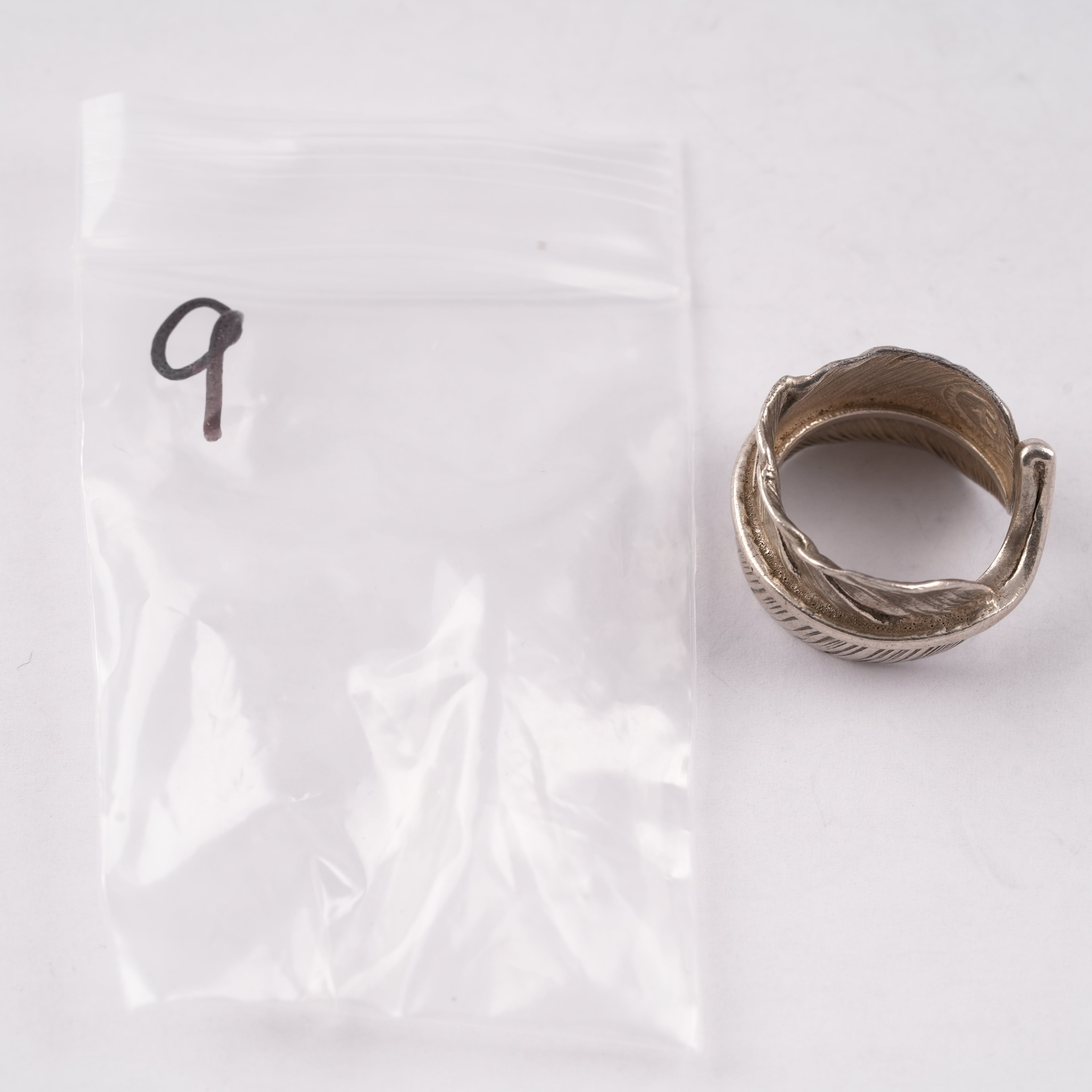 Plain Feather Silver Ring (Right) (US7.75)