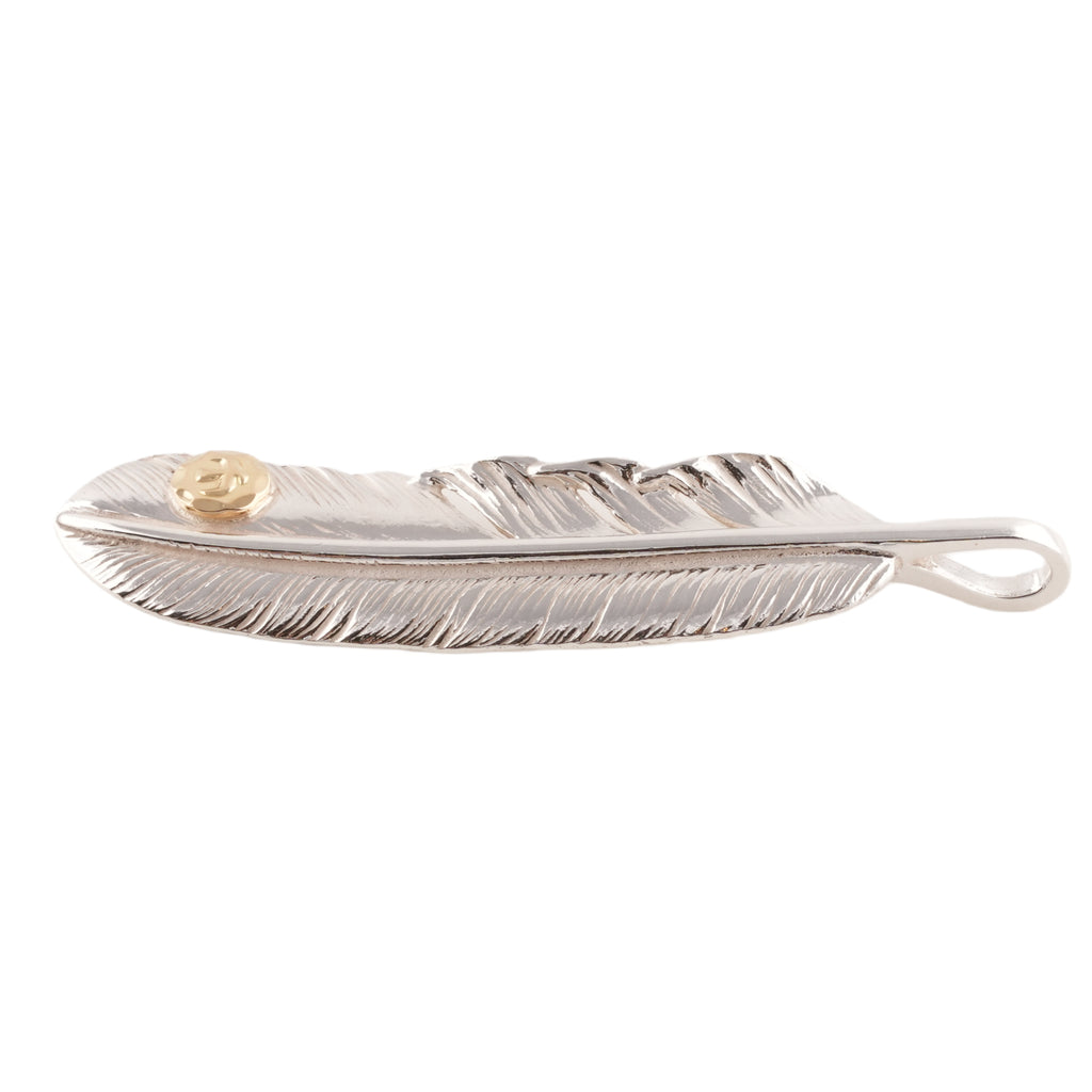 Gold Stamp Silver Feather (Right)(XL) #00554