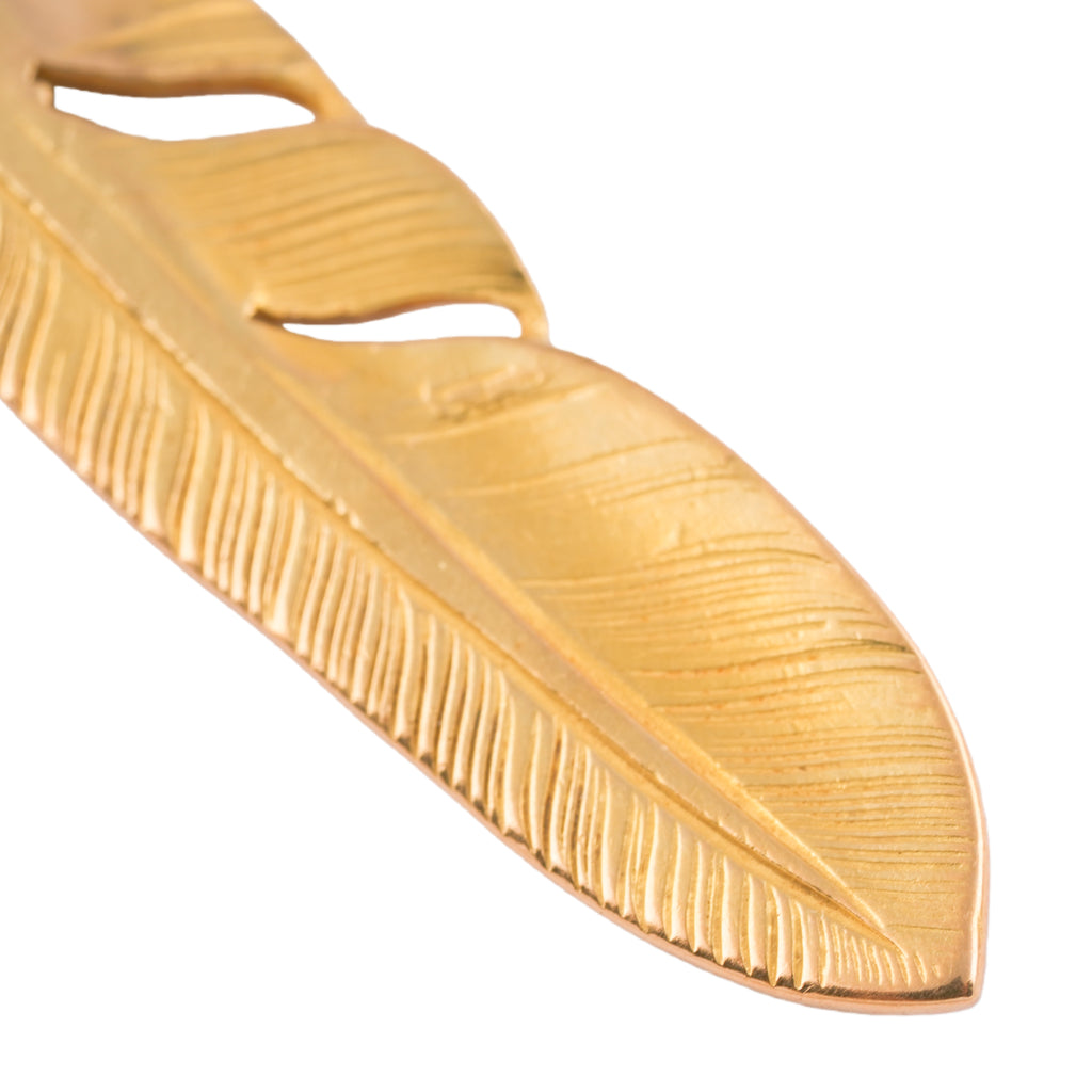 Gold Feather Pendant (Right)(L) #00102