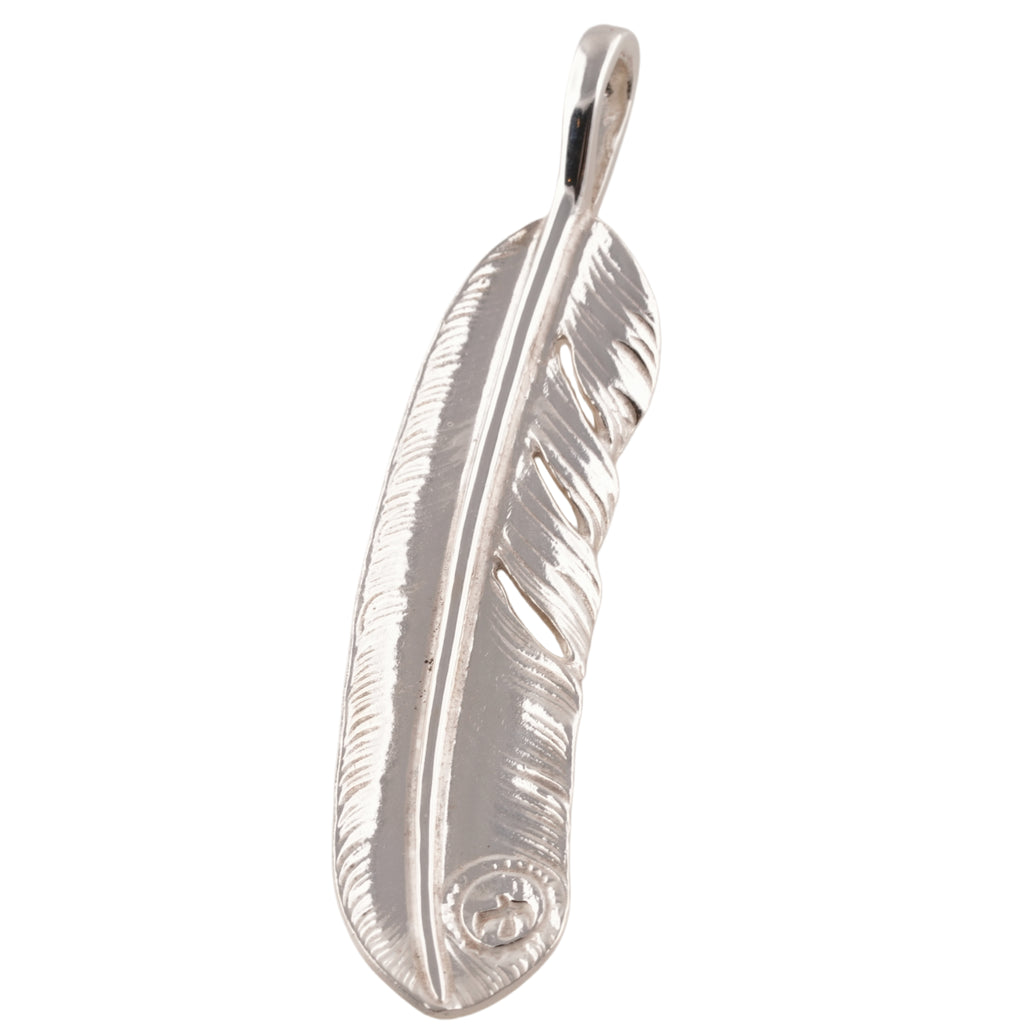 Gold Stamp Silver Feather (Right)(XL) #00306