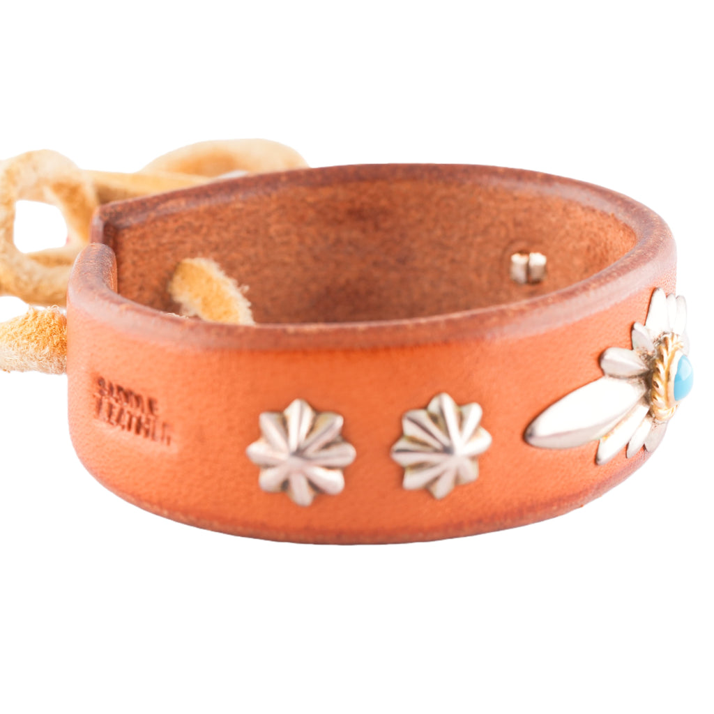 Gold Stamp GC24 5-Concho Leather Bracelet (8inch)