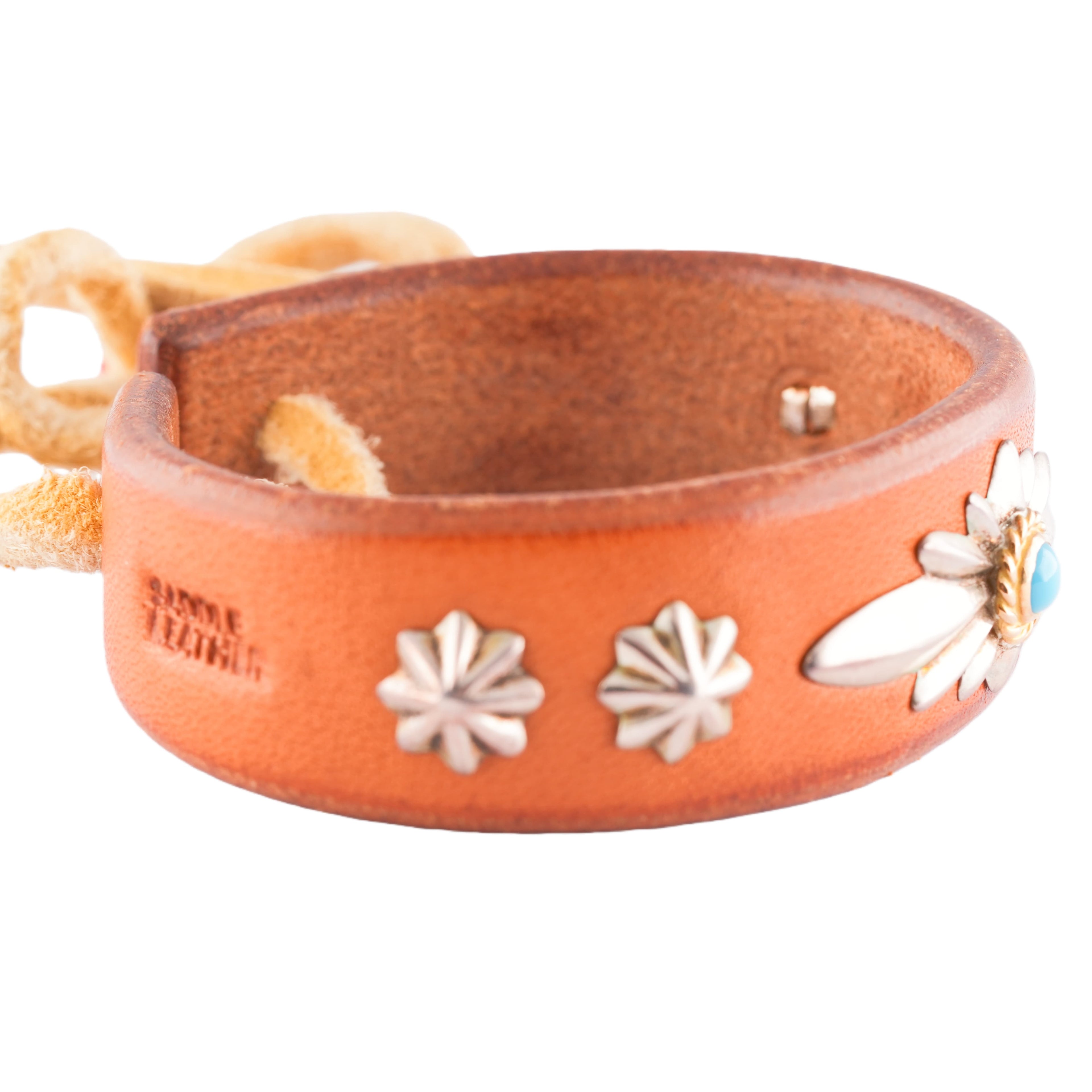 Gold Stamp GC24 5-Concho Leather Bracelet (8inch)