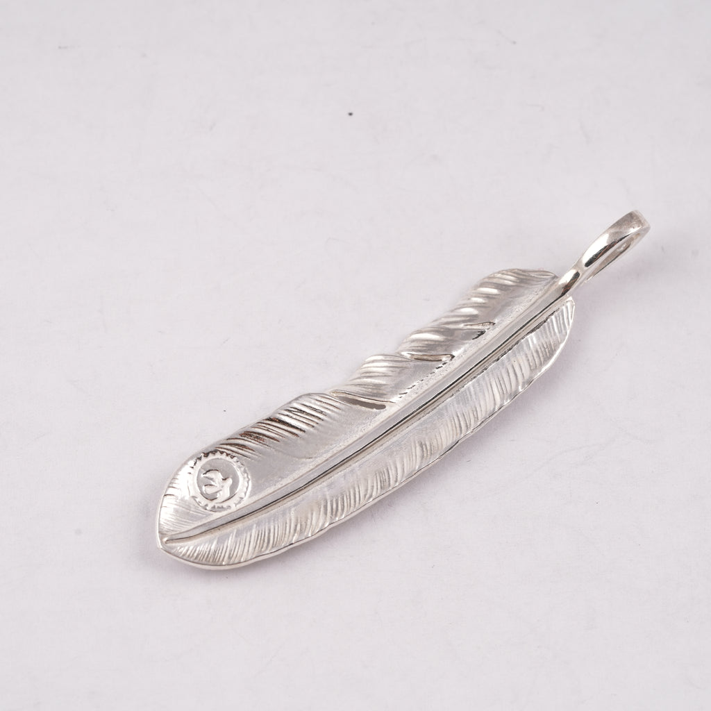 Gold Stamp Silver Feather (Left)(XL) #00187