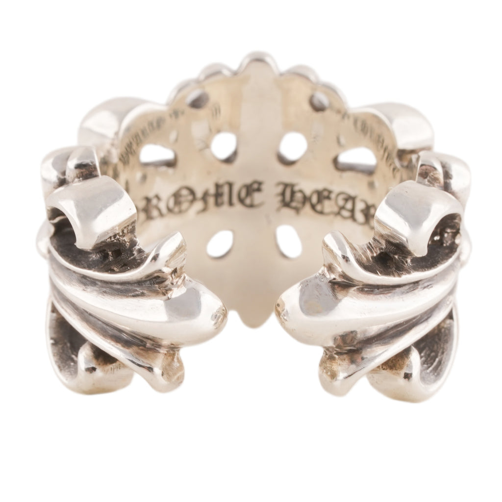 Double Floral Cross Open Ring (US6)