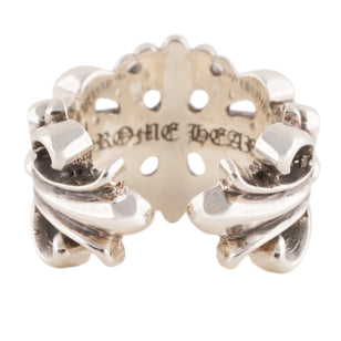 Double Floral Cross Open Ring (US6)