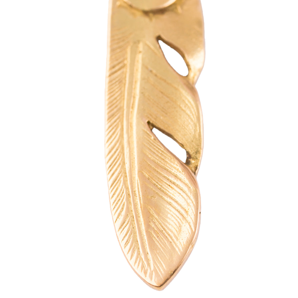 Gold Feather Pendant (Right)(S)