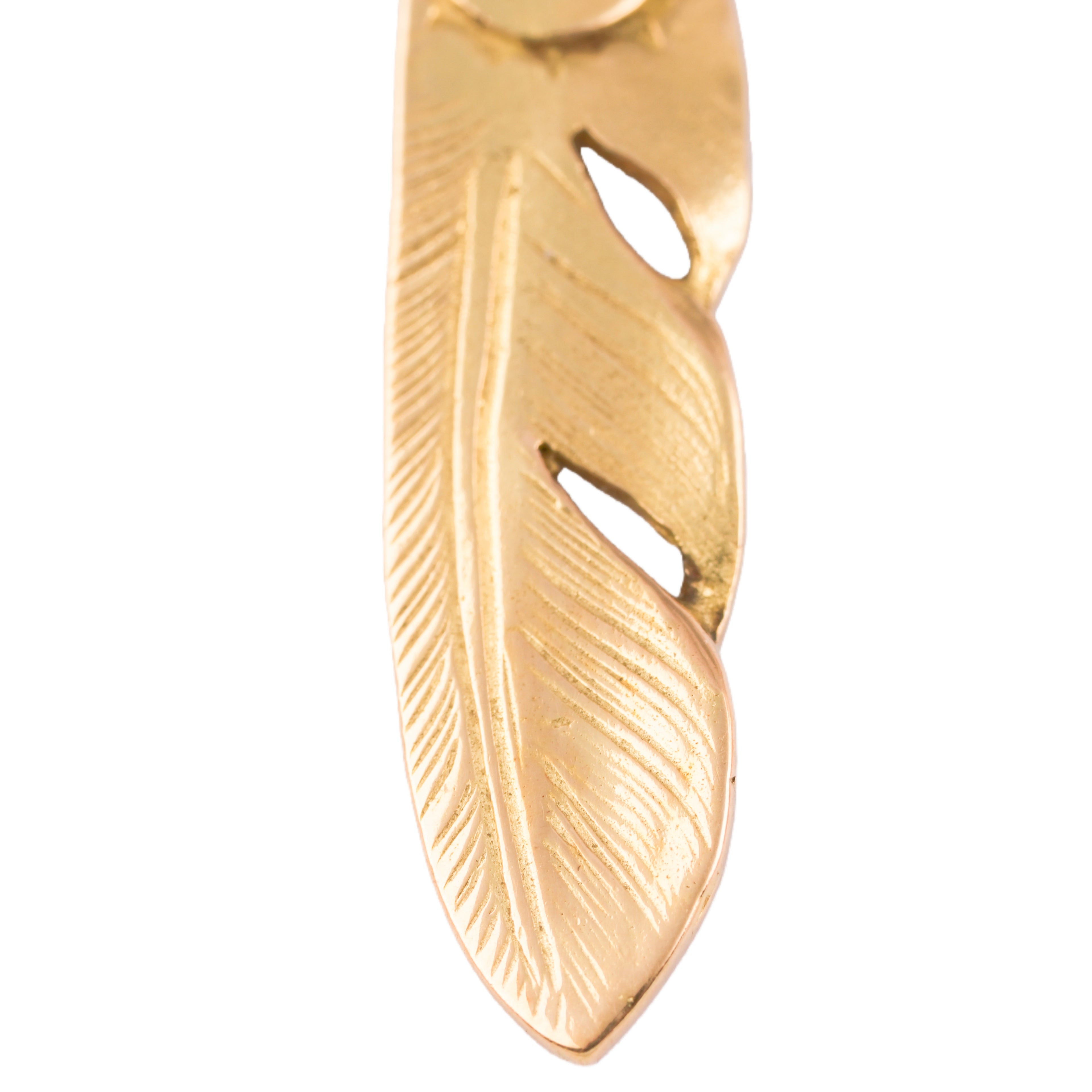 Gold Feather Pendant (Right)(S)