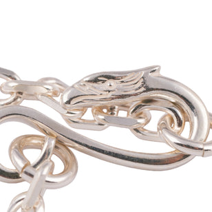 Eagle Silver Hook Thick Square Chain Necklace (20inch)