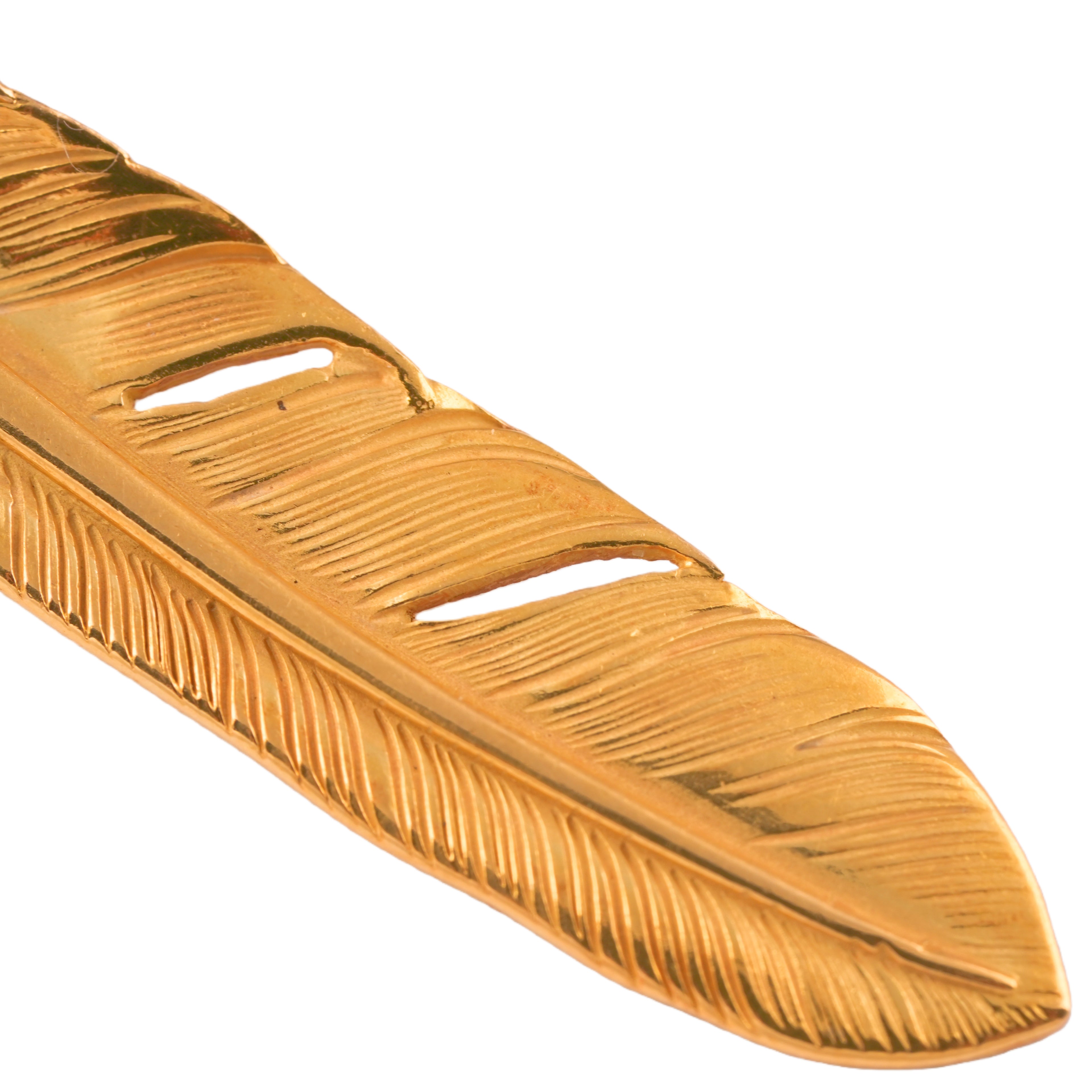 Gold Feather Pendant (Left)(L) #00123