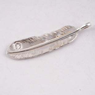 Gold Stamp Silver Feather (Left)(XL) #00191