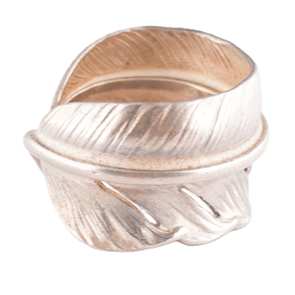 Plain Feather Silver Ring (Right) (US6.5)