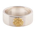 Gold Rose Stamp Flat Silver Ring (US9) — Goro's