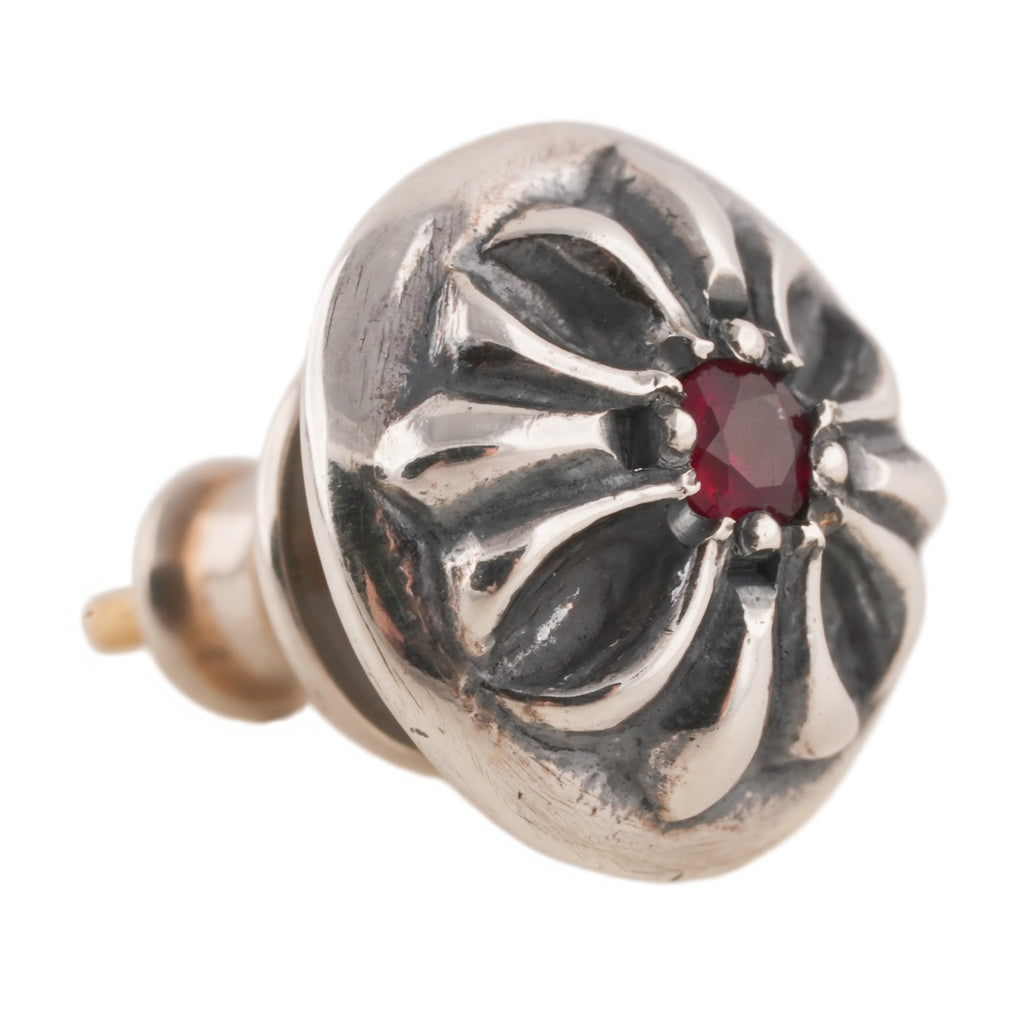 Ruby Cross Ball Stud Earring