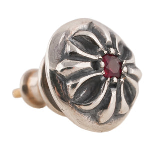 Ruby Cross Ball Stud Earring