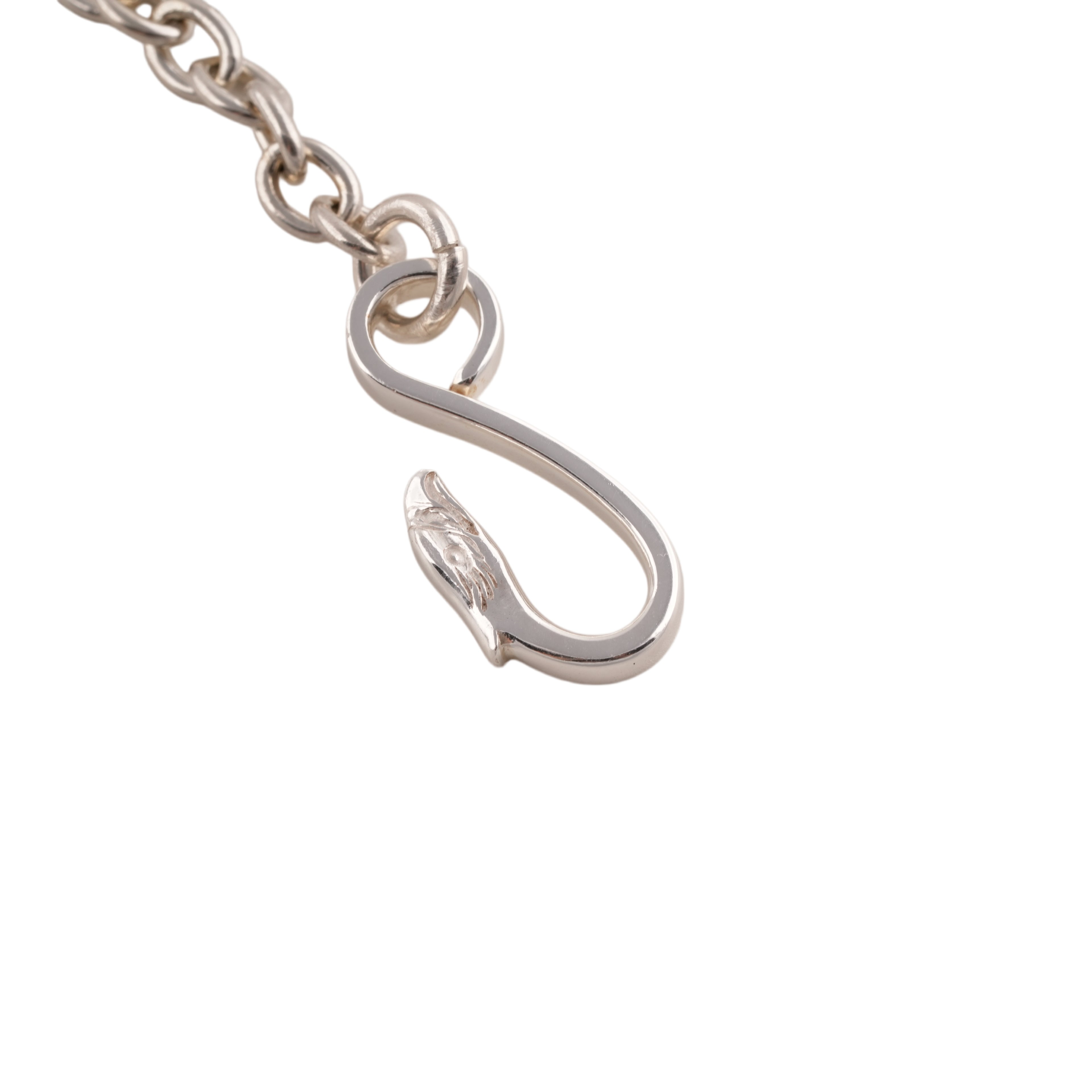 Eagle Silver Hook & Gold Eagle Stamp Silver Wheel Thick Round Chain Necklace (20inch) #00378