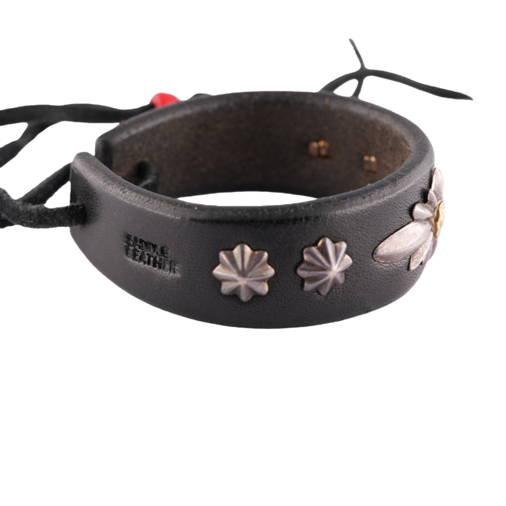 Gold Stamp GC24 5-Concho Leather Bracelet (8inch) #00164
