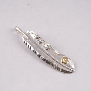 Gold Stamp Silver Feather (Left)(XL) #00186