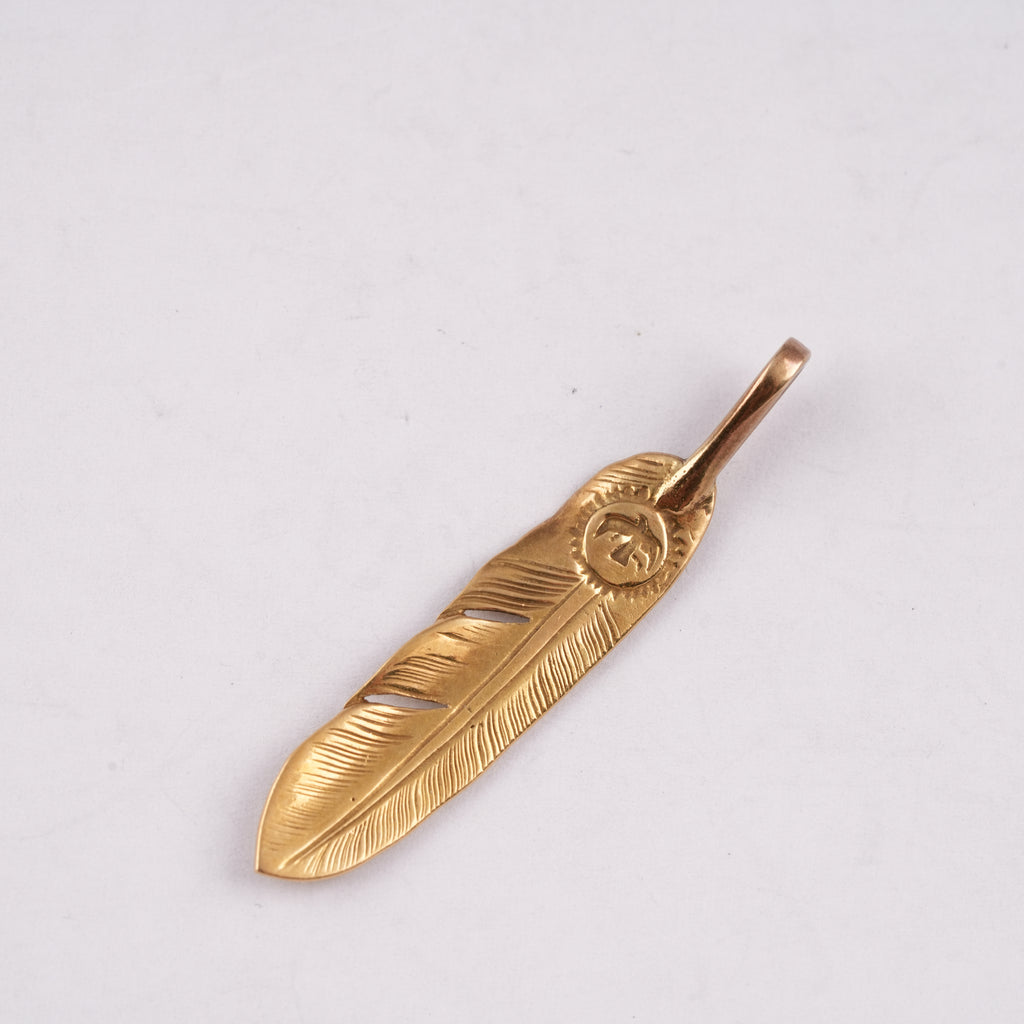 Gold Feather Pendant (Left)(L)