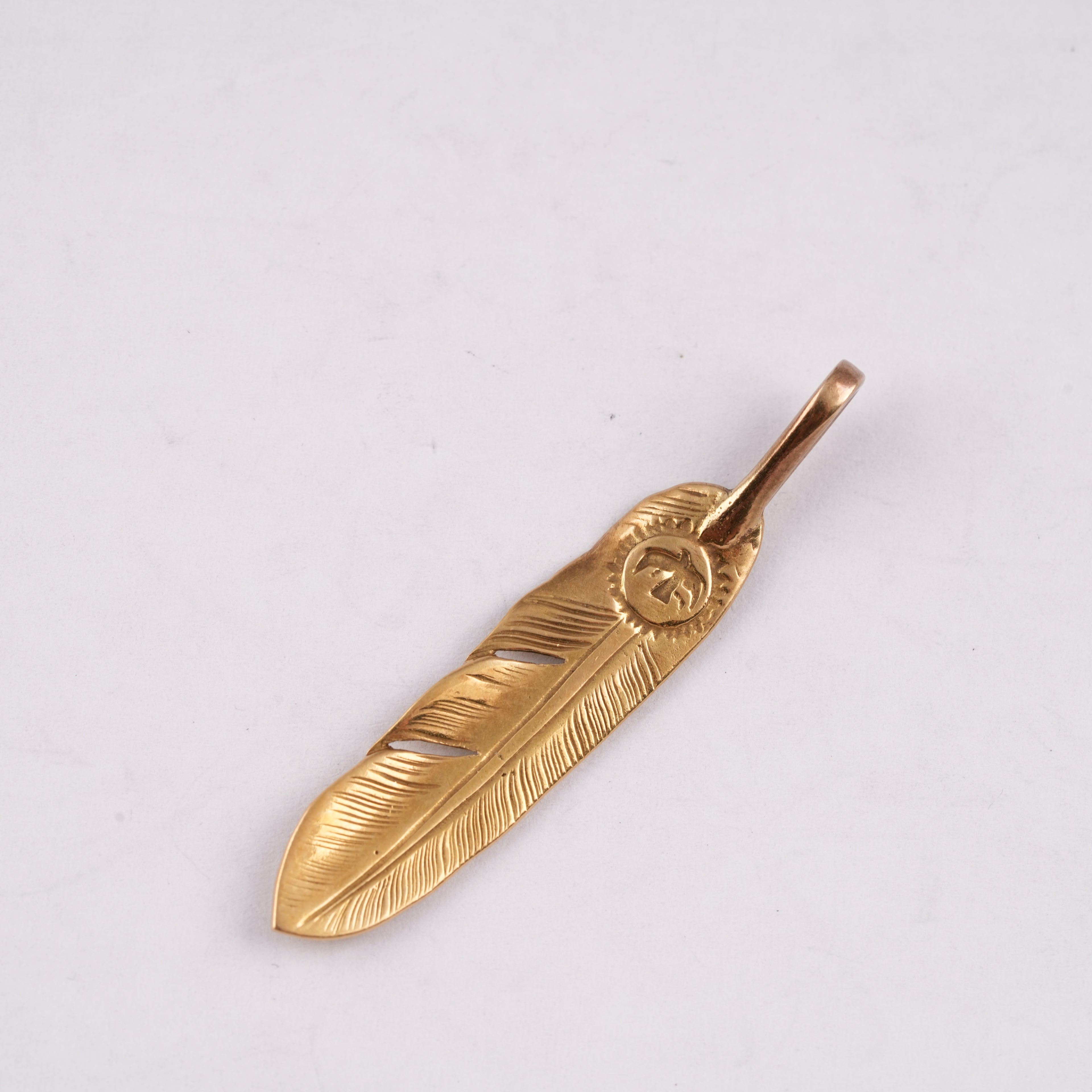 Gold Feather Pendant (Left)(L)