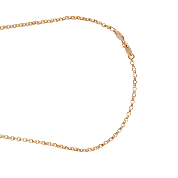 22k Gold Roll Chain Necklace (20inch)